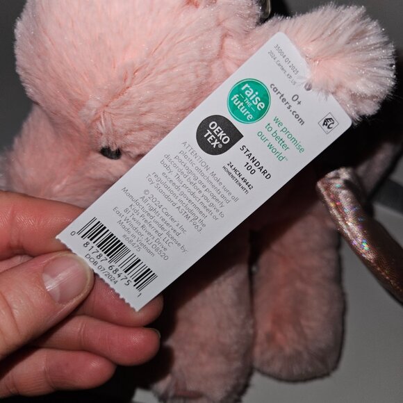 NEW Carter's Pink Dragon Plush Lovey 9" Stuffed Animal Baby Toy 2024 - Picture 8 of 10